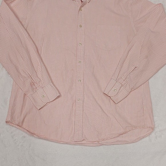 J Crew Shirt Men's Size XL Orange White Plaid Button Down Long Sleeve Casual - Picture 4 of 12